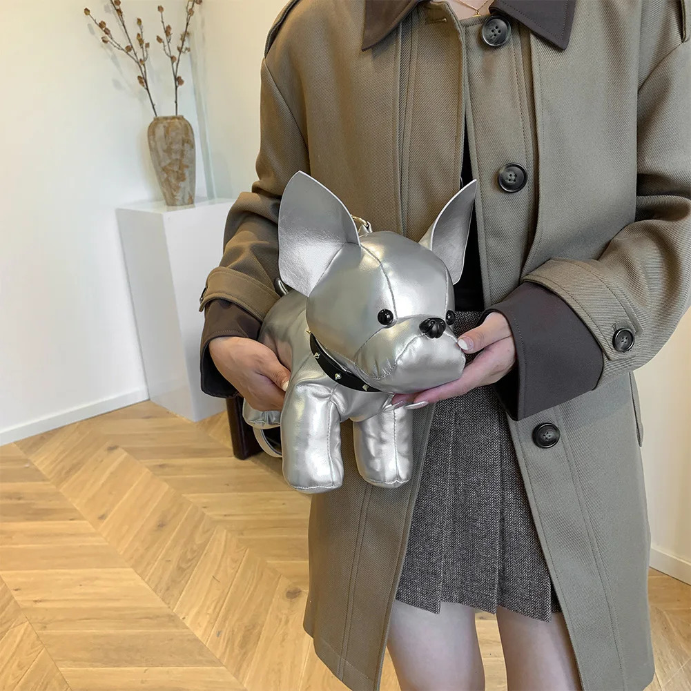 Cartoon Bulldog Shaped Cute Crossbody Bags for Women PU Leather Sling Purse Shoulder Bag Solid Color Casual Female Messenger Bag 250122