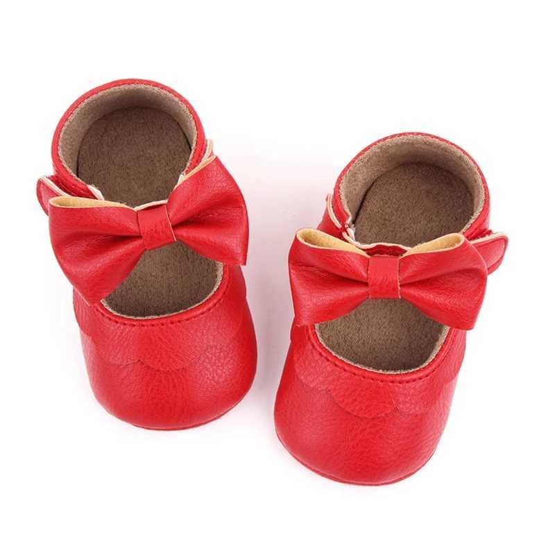 Newborn Baby Shoes Girl Princess Shoes Classic Bowknot Soft Sole Anti-slip Dress Shoes First Walker Toddler Crib Walking Shoes X250129