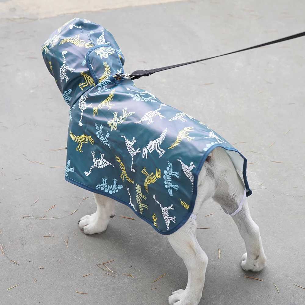 Dinosaur Print French Bulldog Raincoat M to 9XL Pet Dog Outdoor Waterproof Clothes for Small Medium Large Dogs impermeable perroXJ250121