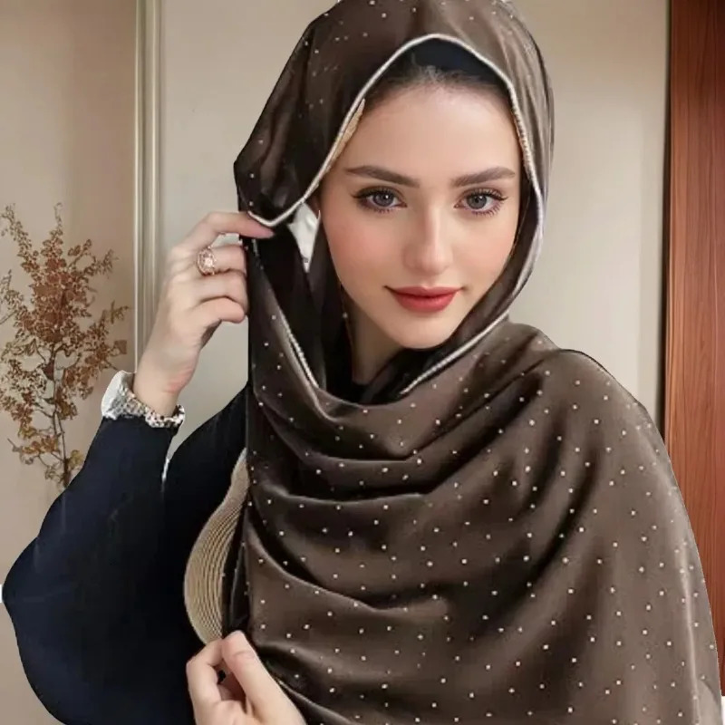 180*75cm WomenS Pleated Cotton Hijab Solid Color Breathable Multifunctional Muslim Islamic Linen Hijab Long Skin-Friendly Dust 250121