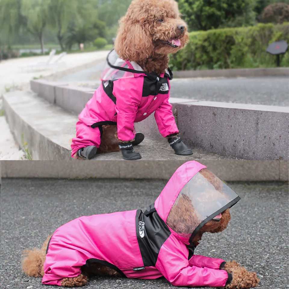 Pet Dog Raincoat Transparent Hooded Jumpsuit Dogs Waterproof Coat Water Resistant Clothes for Dogs Cats Pet Jacket for Rainy DayXJ250121