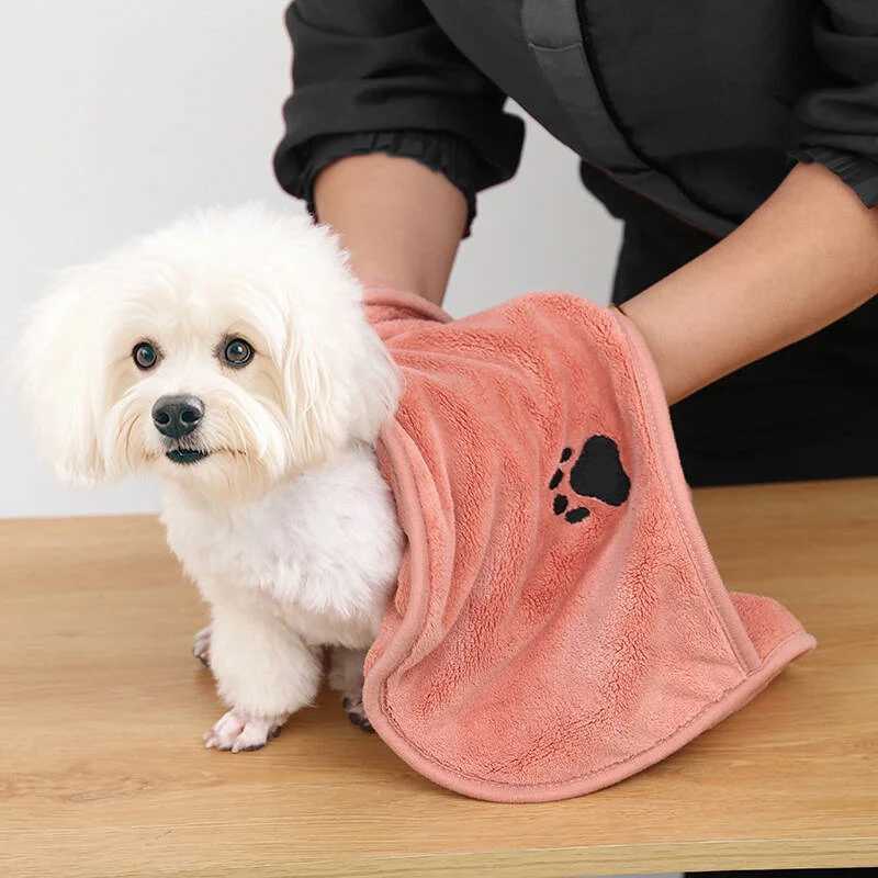 Microfiber Pet Dog Washing Towel Super Soft Absorbent Quick-Dry Puppy Bath Towel Suit for Dog Cat Bathrobe Grooming Supplies M250118
