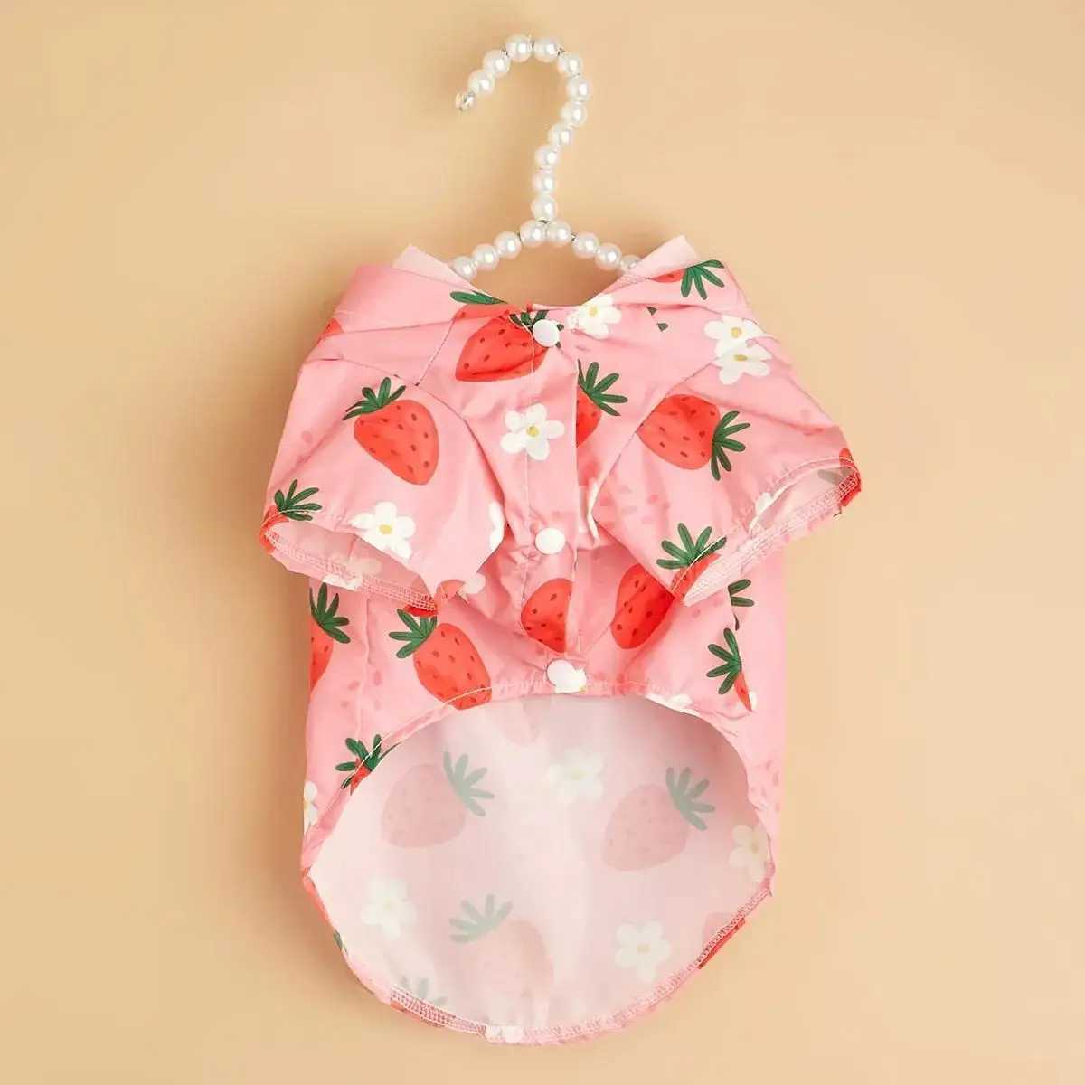 Rainy Day Must-have Stylish Strawberry Dog Raincoat for Your Stylish Furry Friend Dog Outfit Dog RaincoatXJ250121