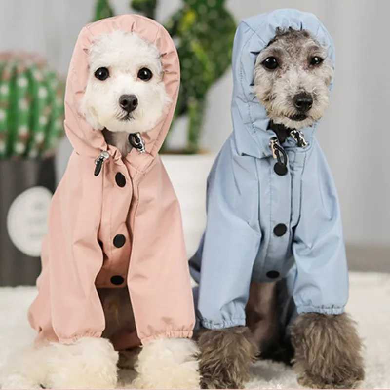 Pet Dog Raincoat Reflective Hooded Clothes Waterproof Jumpsiut Jacket Fashion Outdoor Breathable Clothes for Small Medium DogsXJ250121