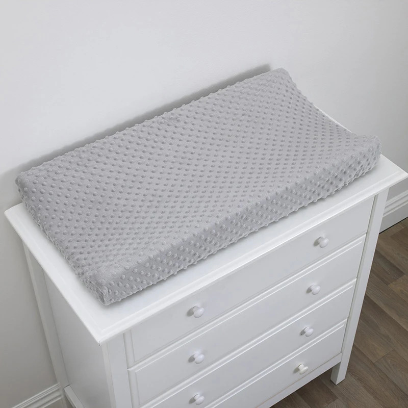 Soft Minky Dots Changing Table Sheets with Matching Nursing Pillow Cover for Baby Boy and Girl Changing Pad Cover 2PCS 250114
