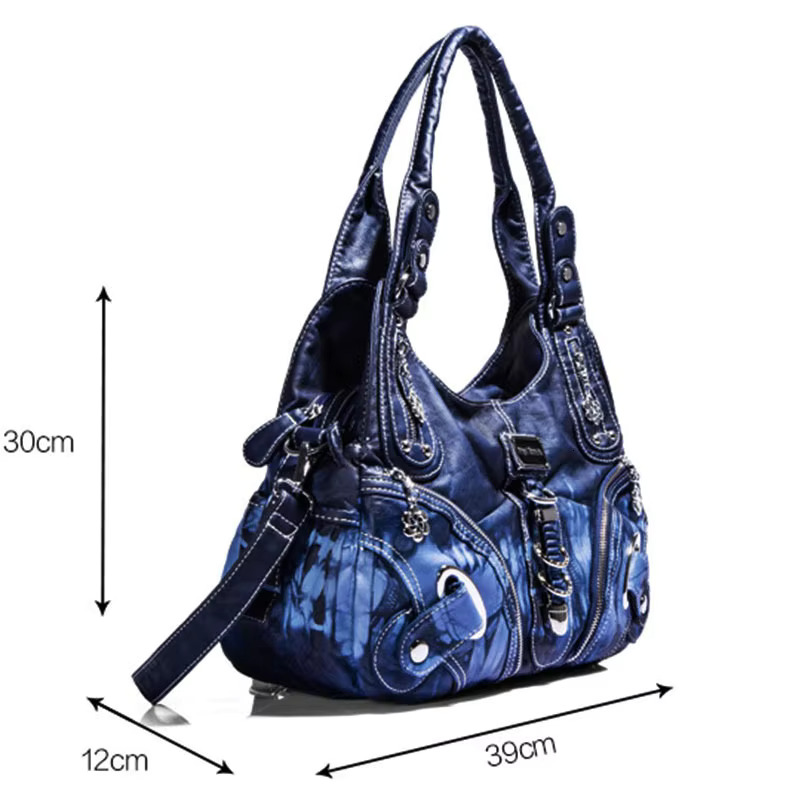 Angelkiss Women Top-Handle Handbag Fashion Tie-Dye Satchel Dumpg Pack Shoulder Tote Bag