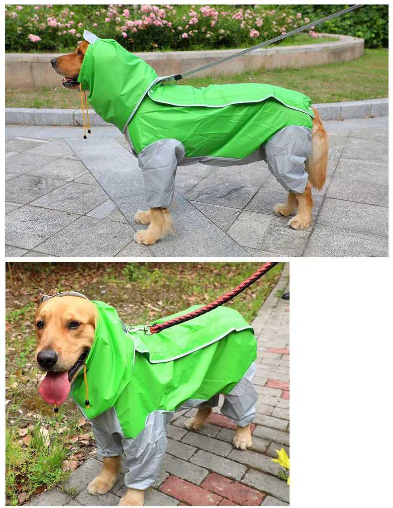 2024 Waterproof Large Dog Raincoat Clothes Outdoor Rain Coat Jacket Coat Blue Red Reflective strip Snow Dog Rain ClothesXJ250121