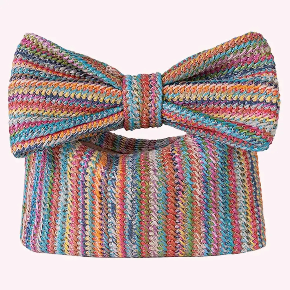 Women Straw Woven Handbag Zipper Closure with Bow Straw Summer Handbag Versatile Female Party Wedding Bag 250118