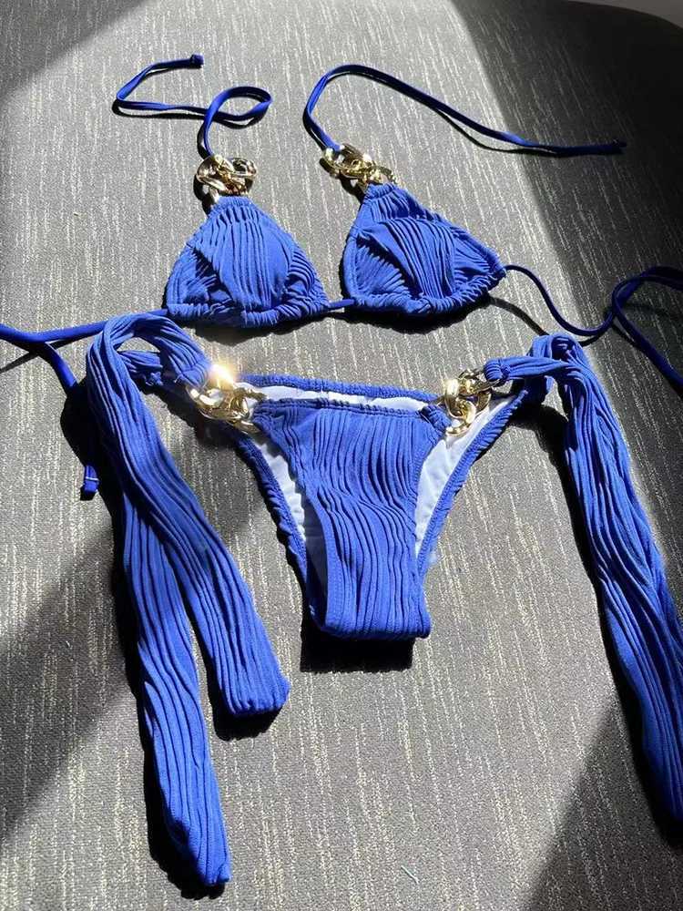 Circyy Swimming Suit for Women Solid Sexy Bikini Set Two-pieces Beachwear Summer Sequined Bather Bathing Suit Backless BiquinisXJ250120