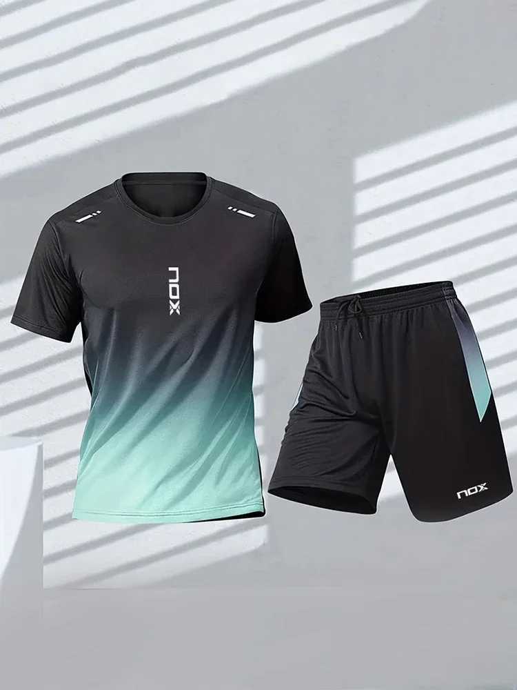 2024Nox Mens Tennis Sports T-shirt And Loose Shorts Set Comfortable Sports Shorts Summer Mens Badminton Training Wear X250129