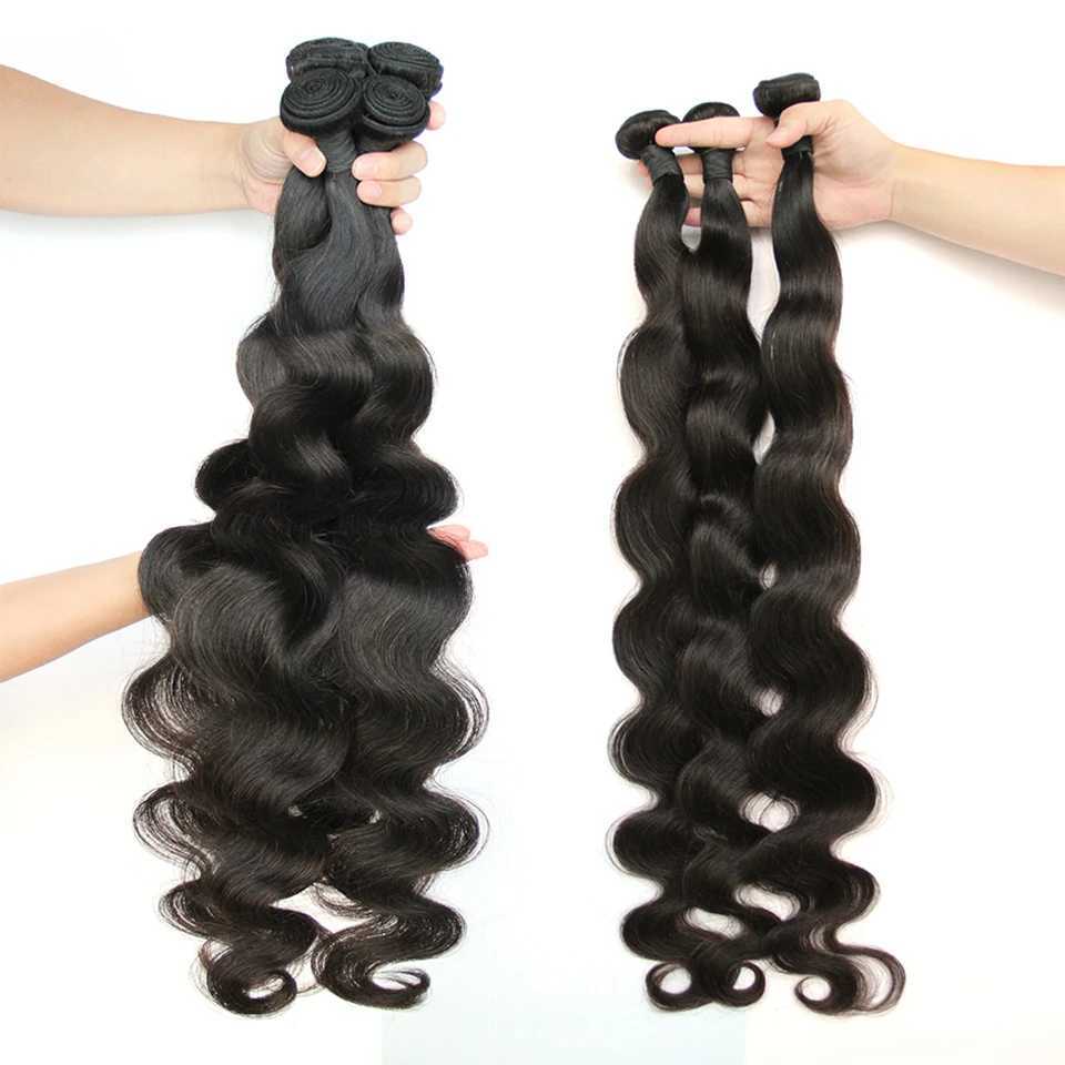 Brazilian Virgin Raw Human Hair Bundles With 4x4 Clo Body Wave 13x4 Frontal Transparent Lace Hair Bundle 3/4 ExtensionsXJ250120