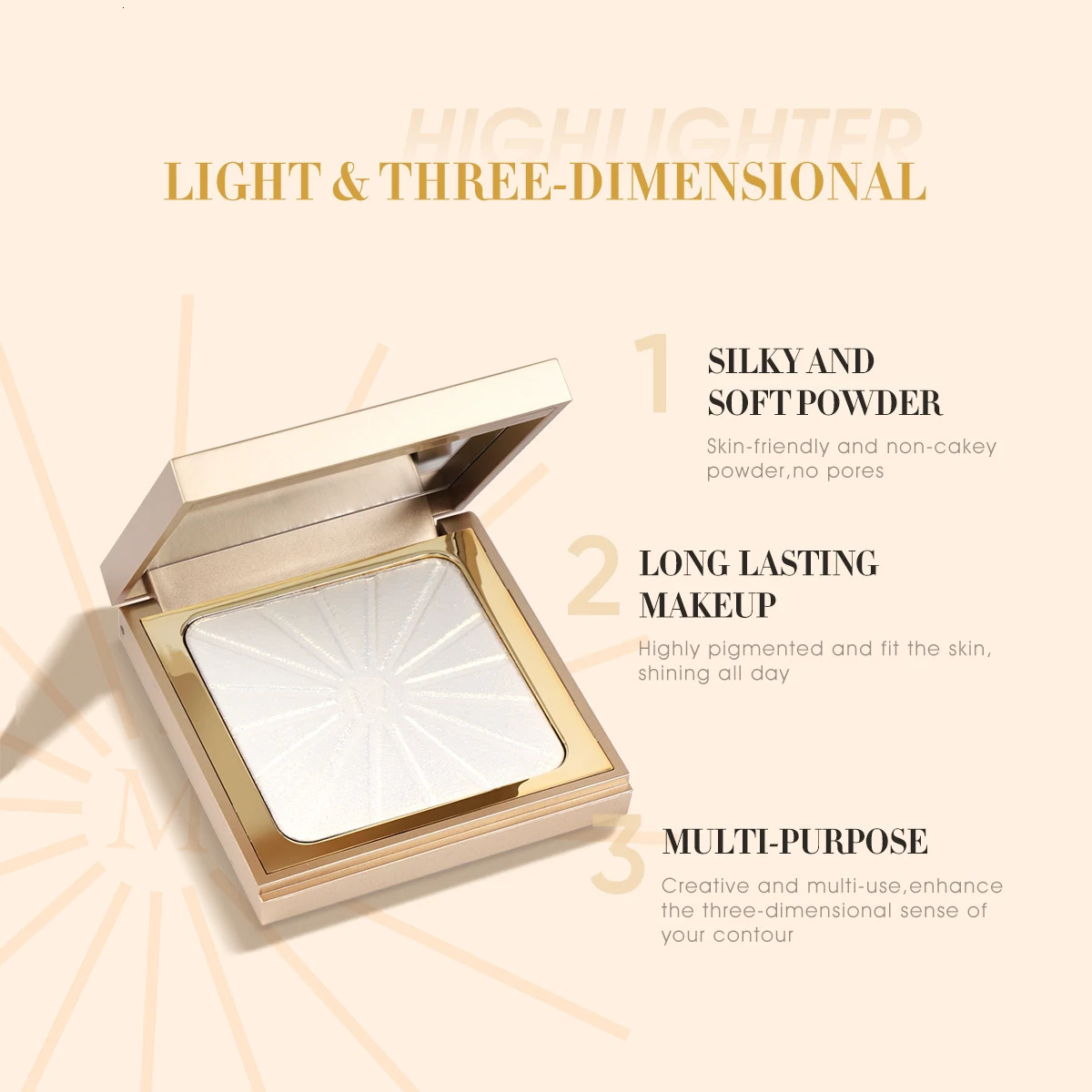 IMAGIC 8-Color Face Blush Highlighter Palette Natural Cheek Pigment Rouge Highlighter Brighten Long-Lasting Makeup Cosmetics 250121