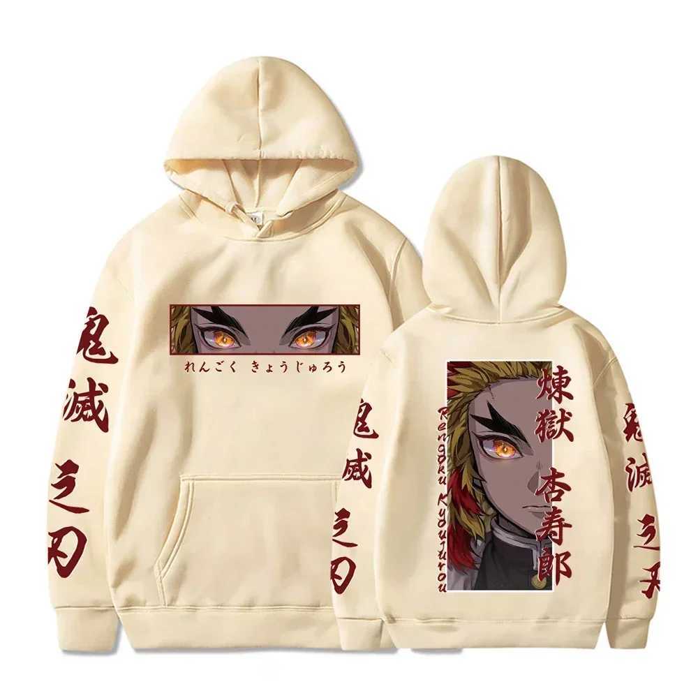 Hot Anime Demon Slayer Hooded Rengoku Kyoujurou Eyes Graphic Print Autumn Winter Men Women Casual Sweatshirt Plus Size HoodieXJ2500118