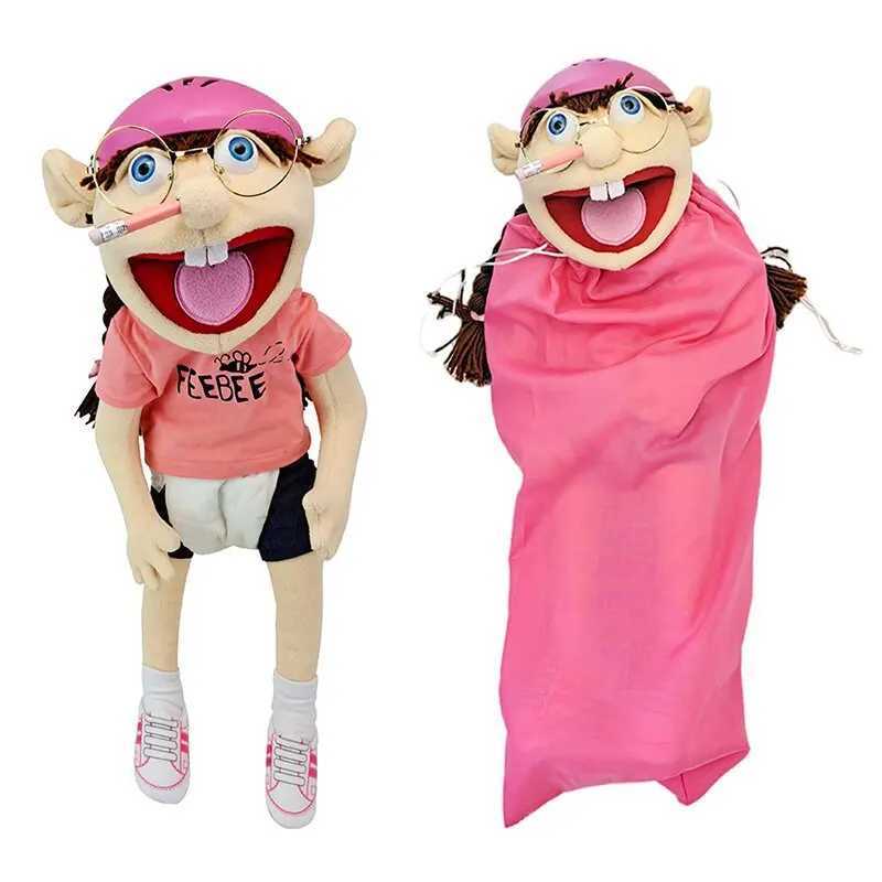 Large Feebee Hand Puppet Jeffy Sister Muppet Plush Toy Brother Talk Show Party Props Christmas Plushie Doll for Boys Girls Gifts X250129