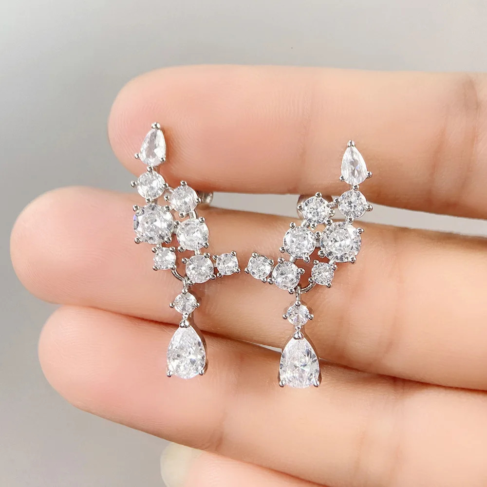 CAOSHI Graceful Pendant Earrings for Women Fashion Lady Wedding Ceremony Accessories with Zirconia Chic Jewelry 250120