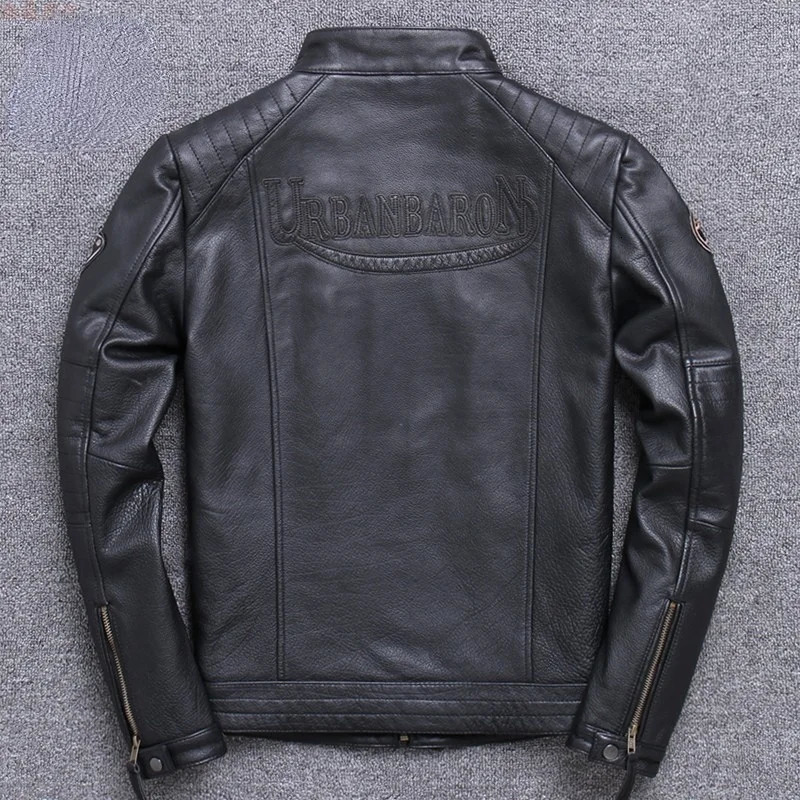 Leather Jacket Genuine Mens Cowhide Motorcycle Suit Male Slim Korean Leather Coat Short Stand Collar Jacket Autumn Style 250120