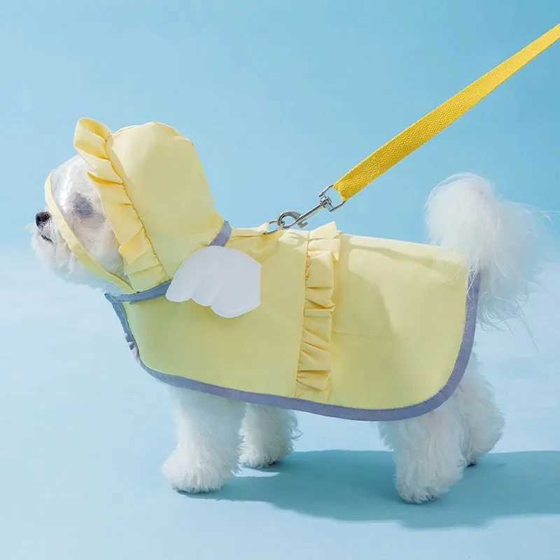 Pet Dog Angel Raincoat Summer Rain Waterproof Dog Clothes Small Dogs Out Cape Style Poncho Supplies Dog Accessories Pet ClothesXJ250121