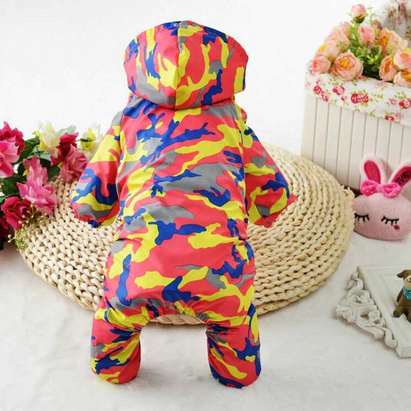 2018 New Arrival Camouflage color Dog Raincoat for Small Dogs Waterproof Pet Clothes Outdoor Clothing Dog Cat Hooded RaincoatXJ250121