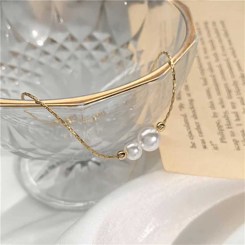316L Stainless Steel Simplicity Beading Pearl Pendant Adjustable Bracelets For Wen Fashion Fine Jewelry Gift SAB682 X250129