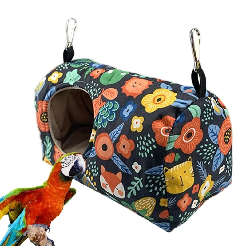 Bird Warm Nest Hanging Hammock House Winter Plush Tent Hideaway Sleeping Bed for Finches Canaries Easy Hangs for Cage 250121