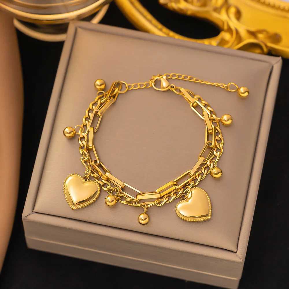 1 piece of warm fashion trend Mti laminated steel ball bean bracelet for travel dates banquets parties festivals dress up gifts -2061 X250129