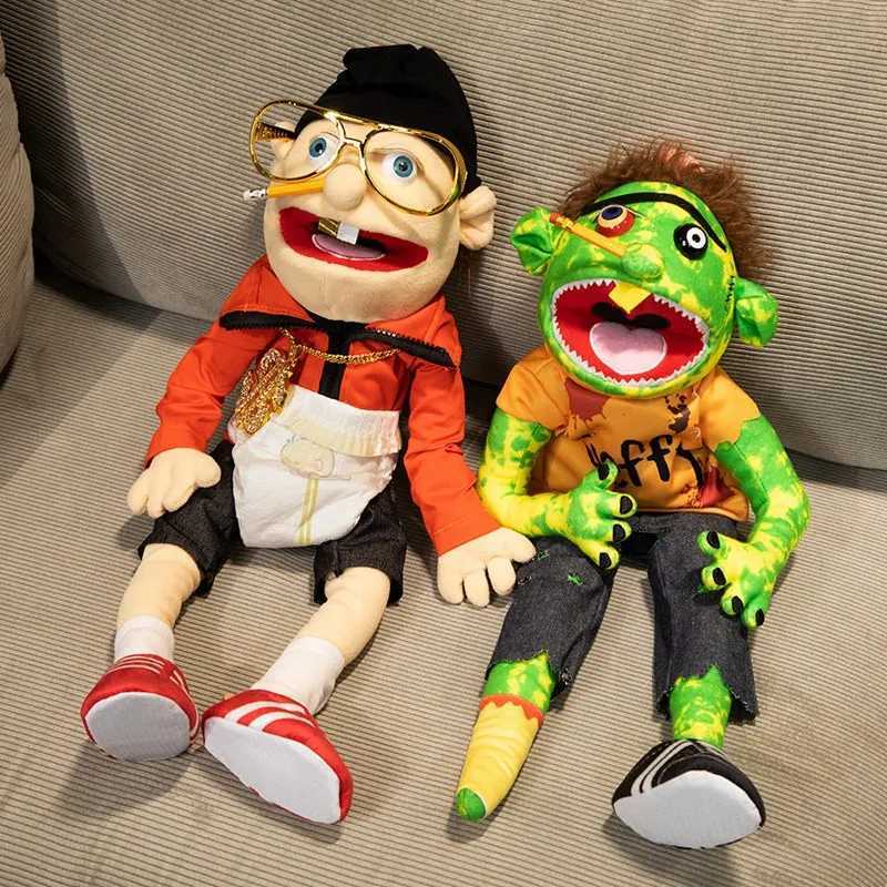 Funny Jeffy Hand Puppet Doll Toy Talk Show Roleplay Movable Mouth Props Chef Police Prince Dad Mom Penelope Cody Junior Joseph X250129