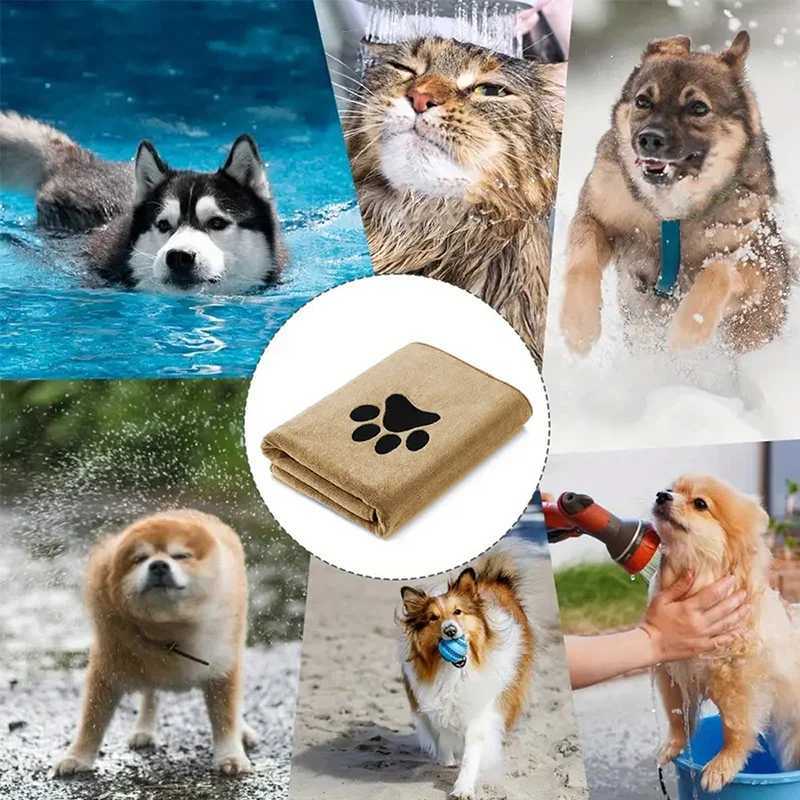 Microfiber Pet Dog Washing Towel Super Soft Absorbent Quick-Dry Puppy Bath Towel Suit for Dog Cat Bathrobe Grooming Supplies M250118