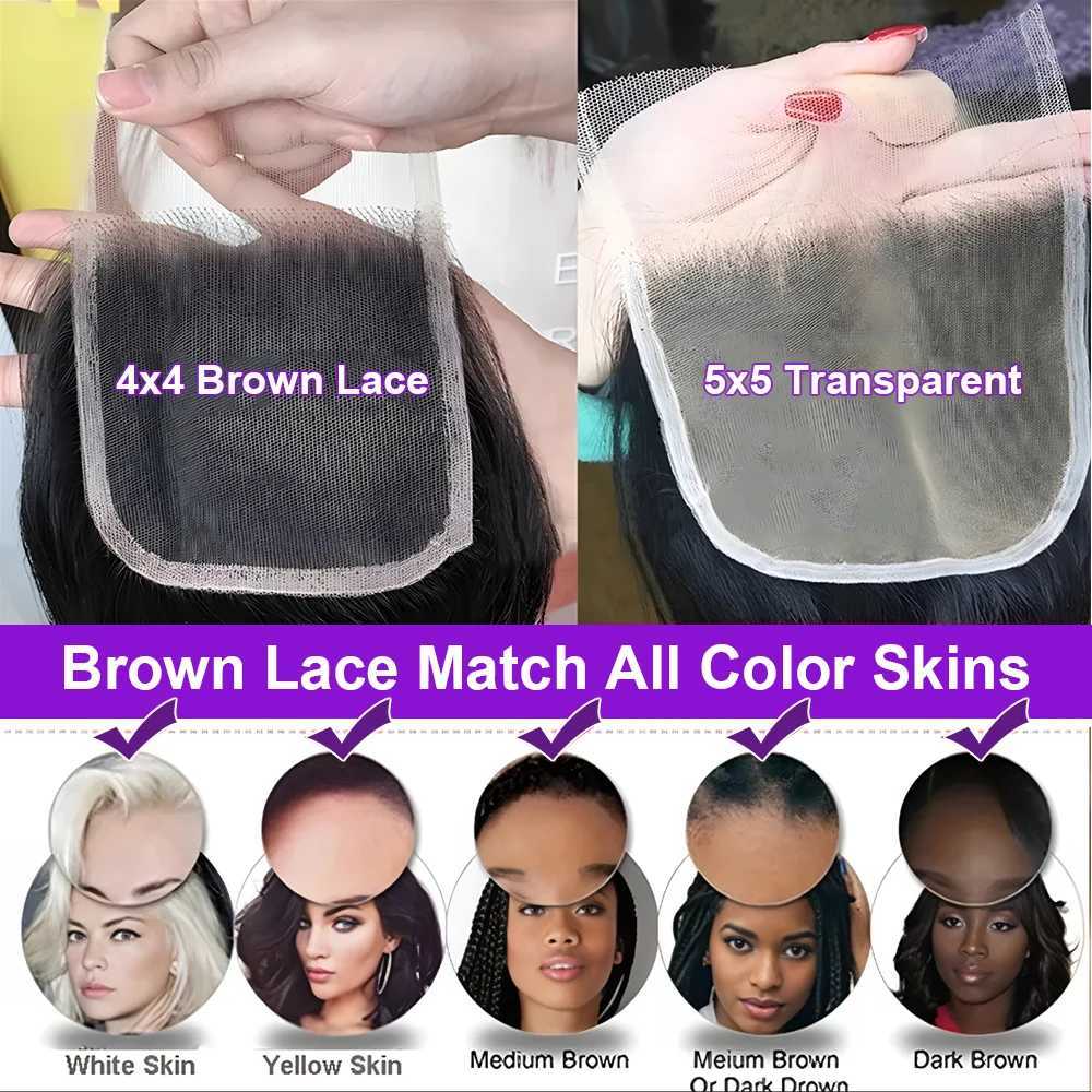 12A Water Wave Bundles With Lace Clo 3Pcs Human Remy Hair Bundle 4x4 5x5 HD Transparent Lace Clo Bundles Natural ColorXJ250120