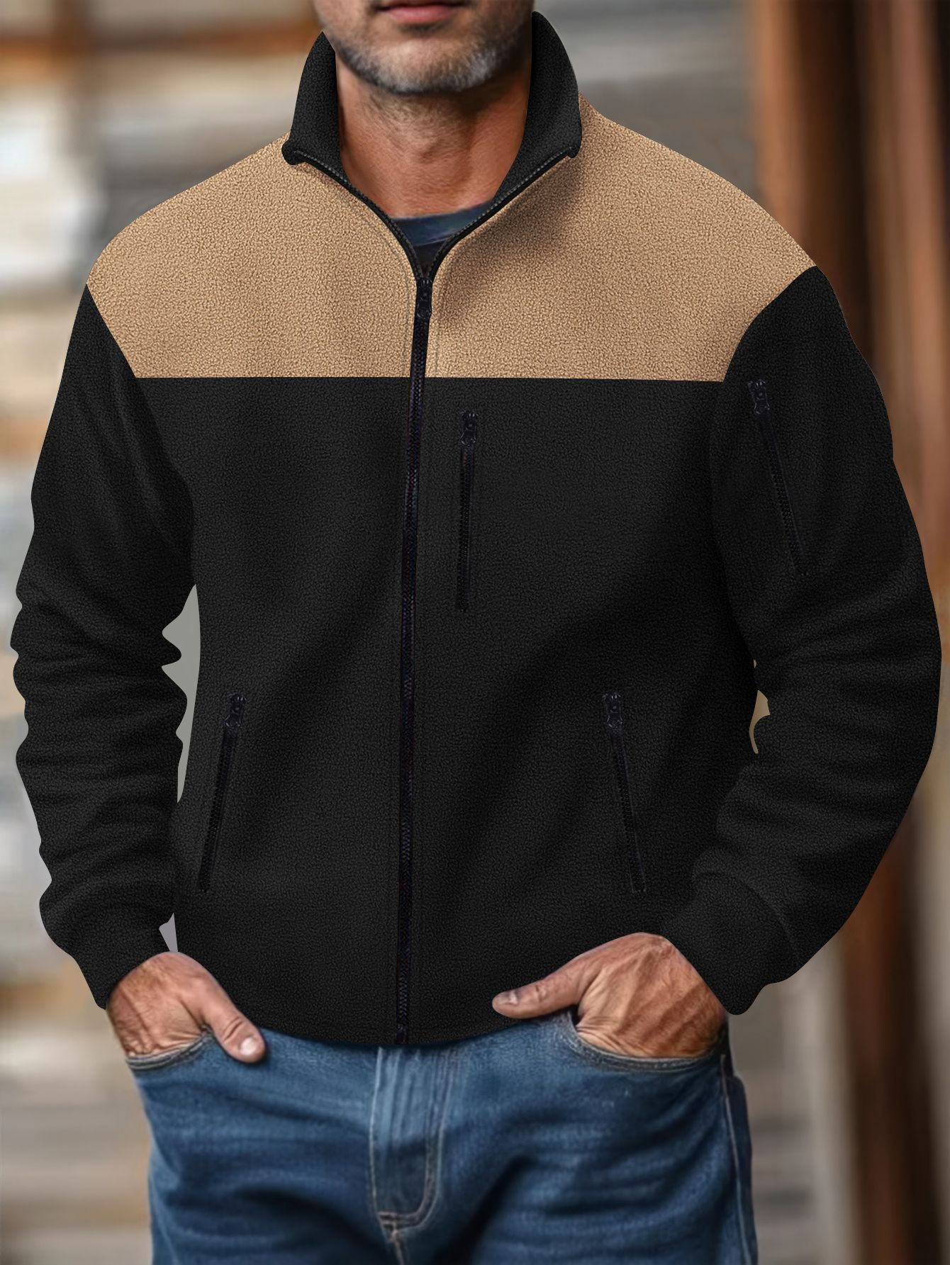 Streetwear Sweatshirts for Men Fleece Unisex High Quality Drop Shoulder Oversized Cardigan Hoodie