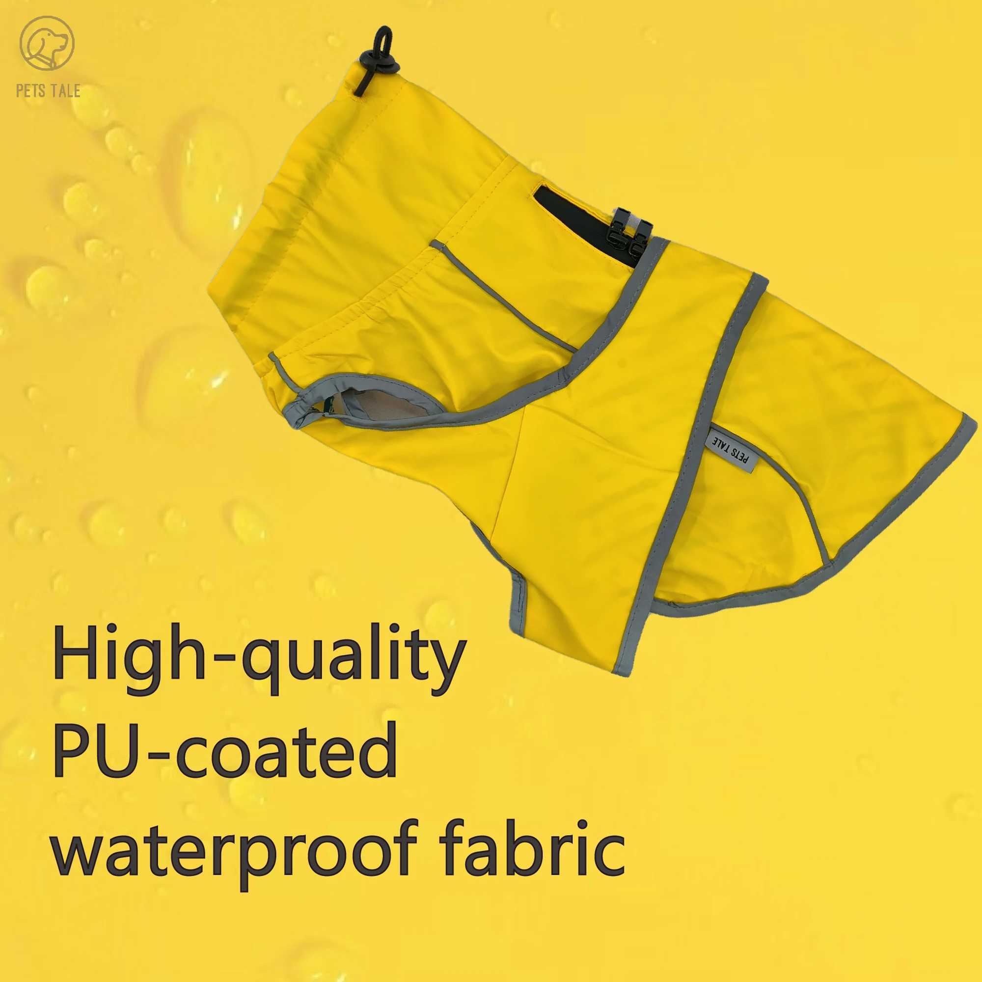 Waterproof Dog Raincoat with Reflective Strips and Adjustable Hood - Red Yellow Navy BlueXJ250121