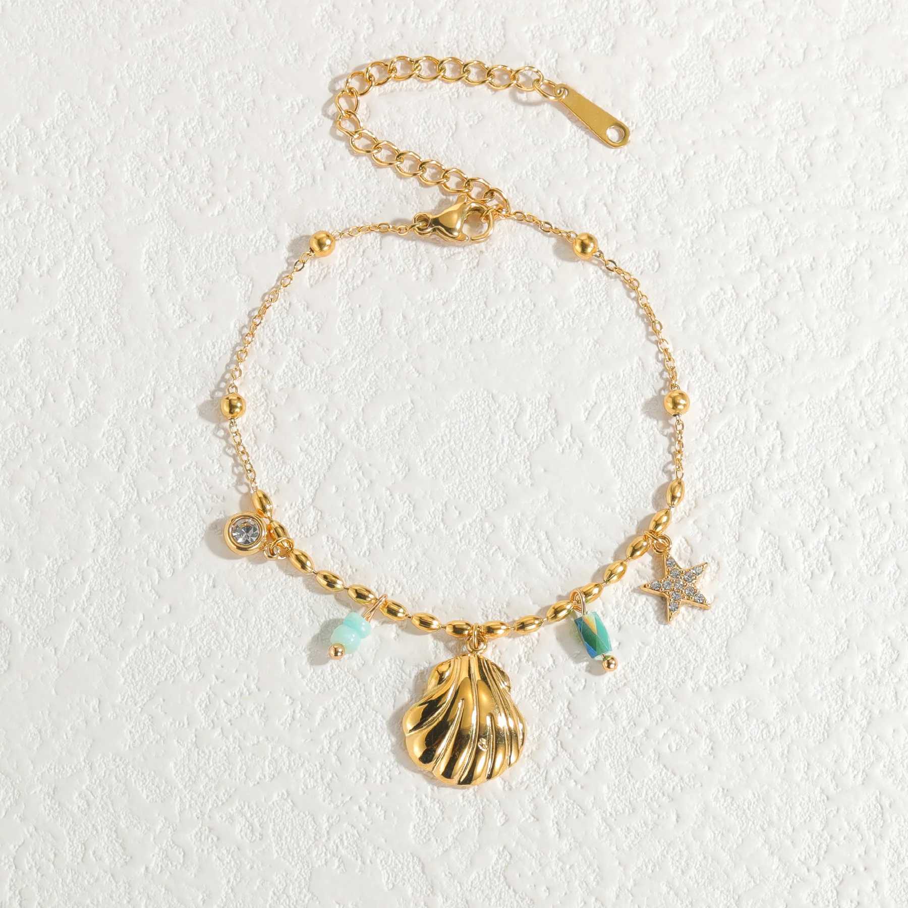 Nextvance Trendy Tree-layers Colorf Stones Bracelets Shell For Wen Stainless Steel Gold Plated Chain Jewelry Gifts X250129