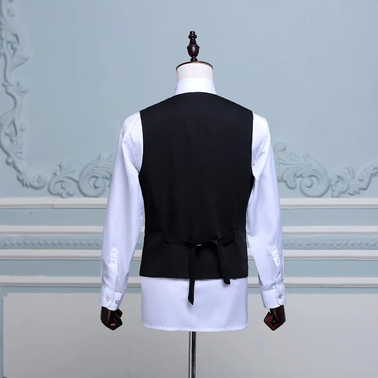 Fashion Shawl Lapel Vest for Wedding Tuxedo Suits Mens White Black Formal Waistcoat Party Stage Performance Suit 250114