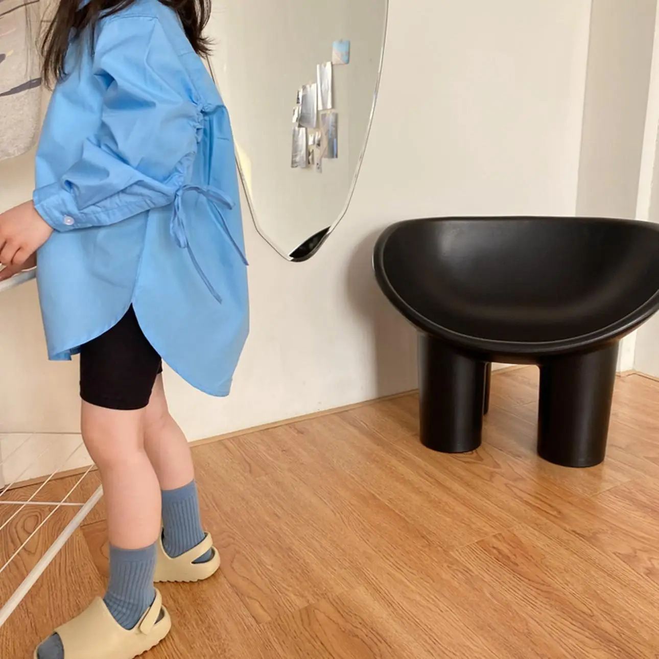 Fashion Baby Girl Blue Shirt Toddler Teen Child Blouses Loose Outfit Long Sleeve Spring Autumn Baby Oversized Clothes 2-11Yrs 250120