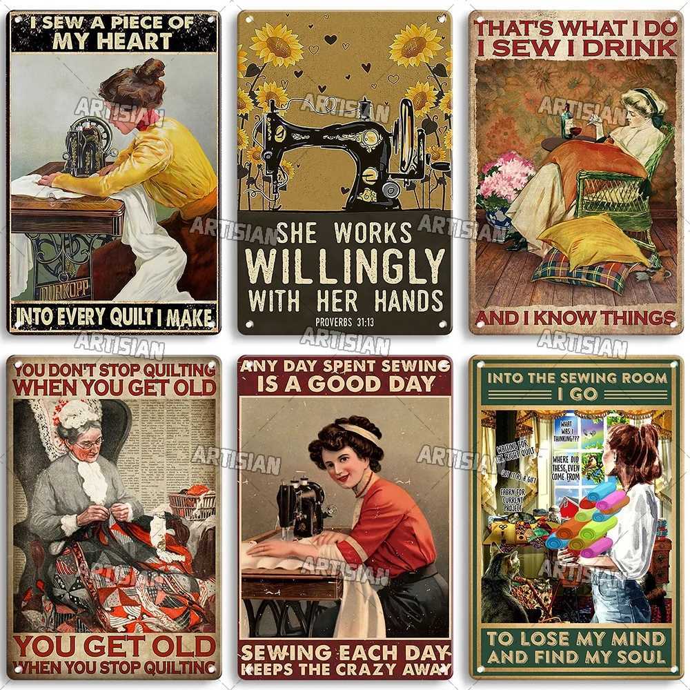 Artisian Knitting Metal Plaque Sewing Tin Plate Quilting Decorative Sign Wall Decor Garage Bar Pub Club Hotel Kitchen HomeM251114