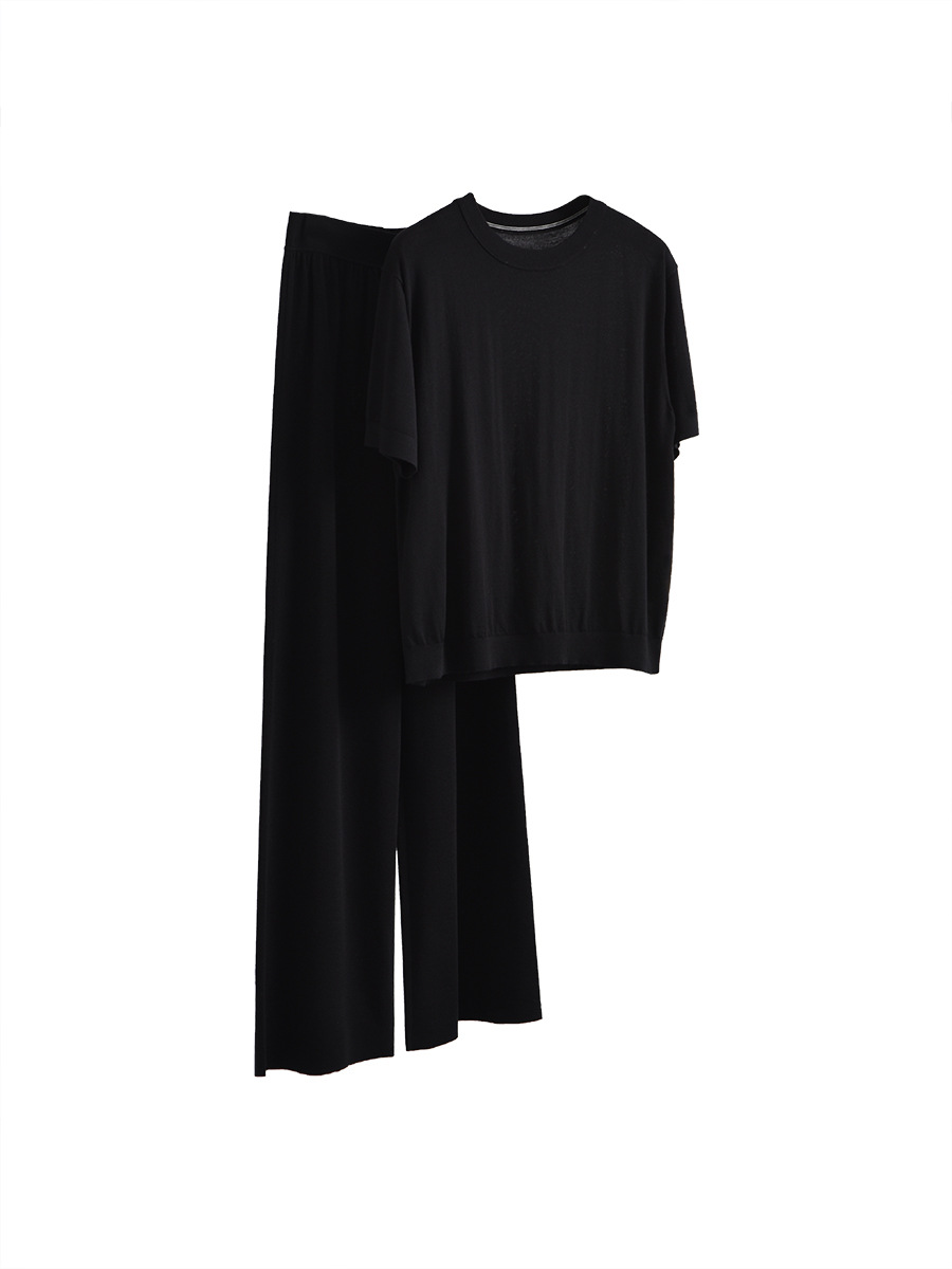 GU129 Women's Premium Cashmere Loungewear Set - Comfortable Knit Top & Matching Leggings