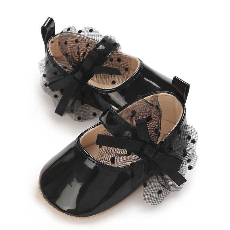 Girls Baby Shoes Bow Princess Flat Bottom Anti slip Soft Bottom Walking Newborn Crib Dress Shoes 0-18M X250129
