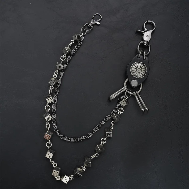 Mens Motorcycle KeyChain Jean Biker Wallet Belts Chain Skull Charm Leather Gothic Rock Pants Trousers Waist Key Mens 250122