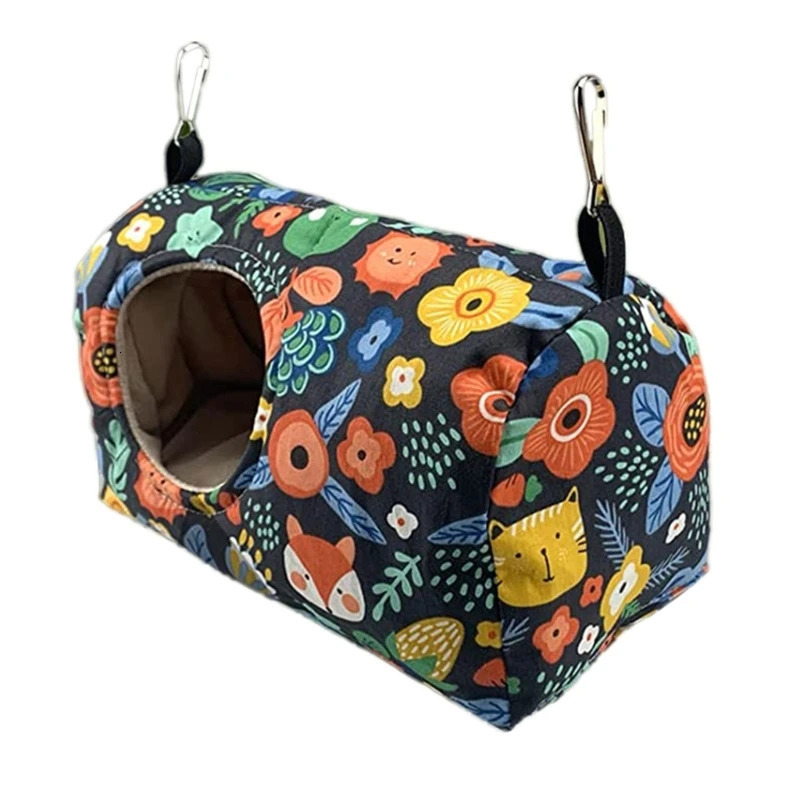 Bird Warm Nest Hanging Hammock House Winter Plush Tent Hideaway Sleeping Bed for Finches Canaries Easy Hangs for Cage 250121