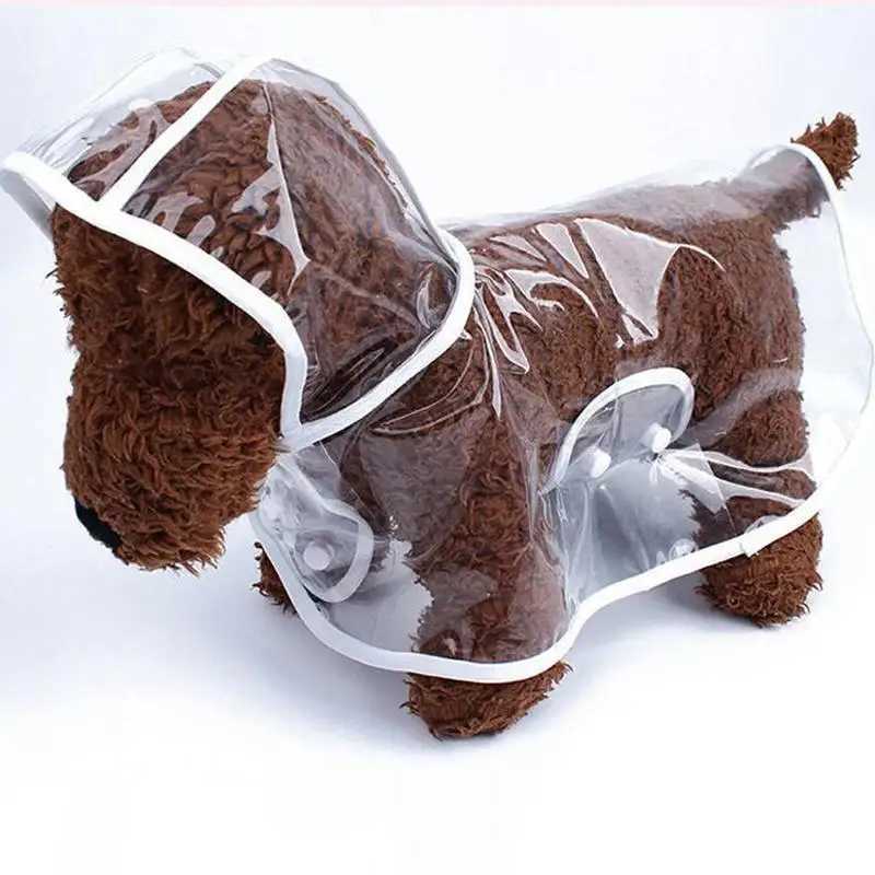 Pet Dog Puppy Transparent Rainwear Raincoat Pet Hooded Waterproof Jacket Clothes Soft PVC Raincoat Suitable For Small DogsXJ250121