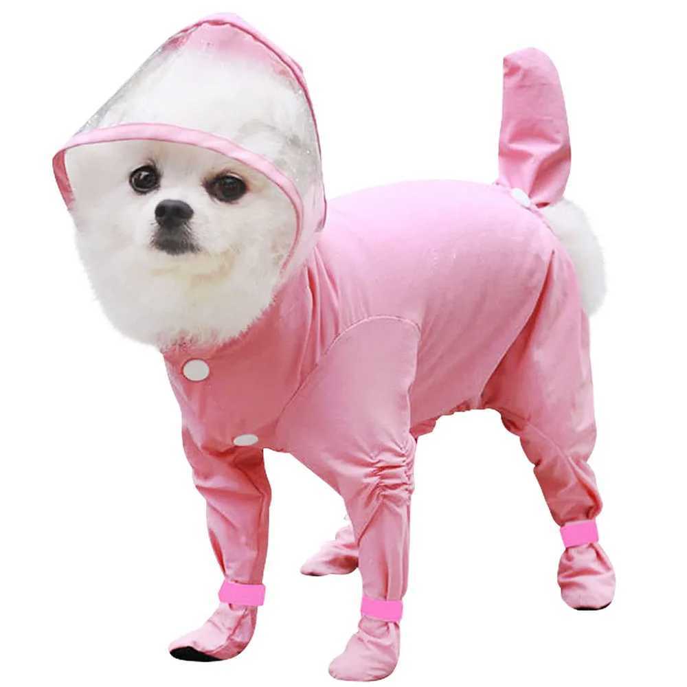 Dog Raincoat with Hood Full Body Dog Raincoat with Attached Rain Boots for Small Dogs Pet Rain Slicker Poncho Puppy Rain JacketXJ250121