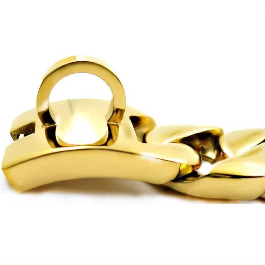 Gold Cuban Chain Pet Bully Large Dog Leash Customized Stainless Steel 32mm Pitpull Bulldog Strong Collar Strap X250129