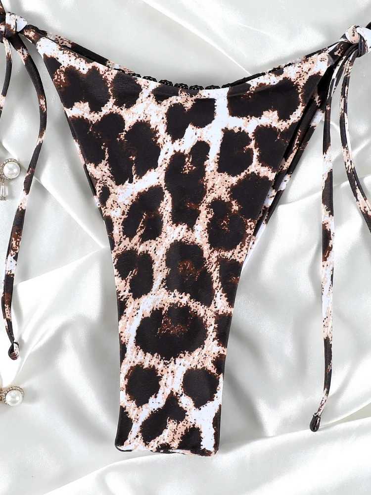 2024 Bikini Women Swimwear Triangle Bathing Suits Bandage Swimming Suits Womens Sexy Biquini Leopard Printed Beachwear SummerXJ250120