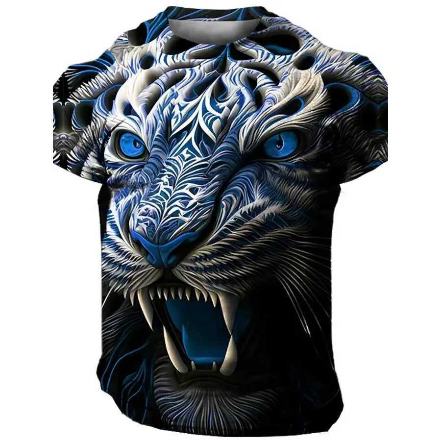 Mens Lion 3D Print T Shirts Y2K Hip Hop Streetwear Summer Casual T-shirt Animal Graphic Top Harajuku Tees Sale Man Short SleeveXJ250117