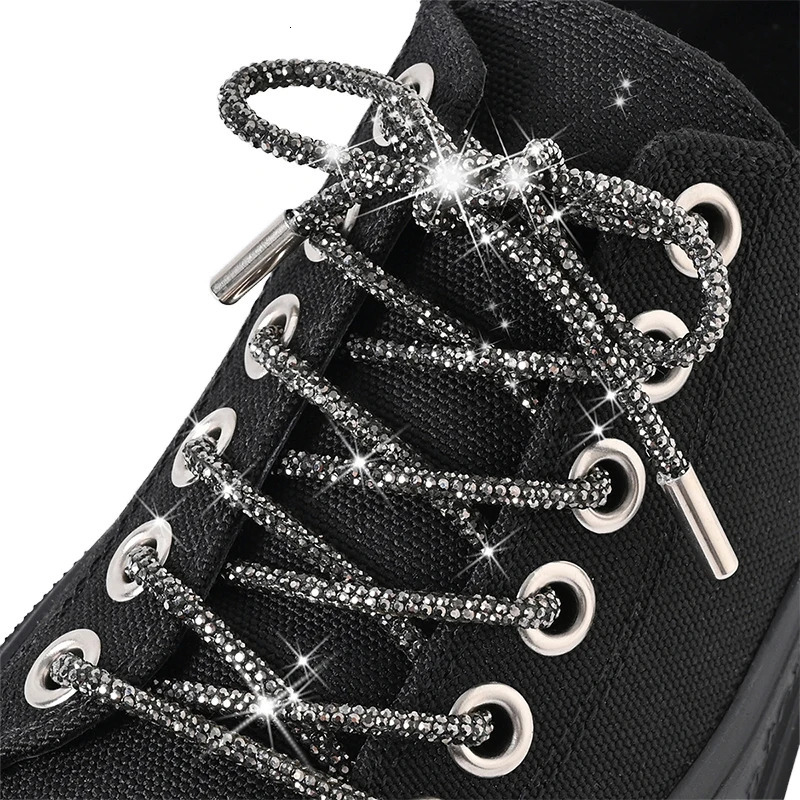 1Pair2Pcs Rhinestone Shoe Lace y Diamond ShoeLace Bright String Cross Braiding Strap DIY Drawstring 250114