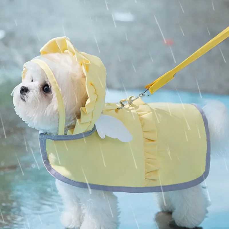 Pet Dog Angel Raincoat Summer Rain Waterproof Dog Clothes Small Dogs Out Cape Style Poncho Supplies Dog Accessories Pet ClothesXJ250121