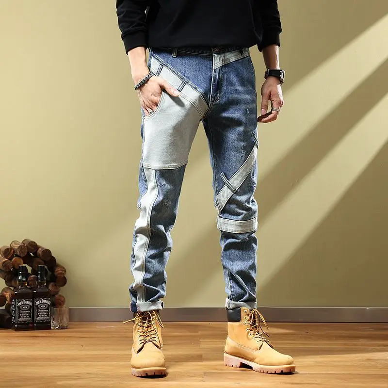 Jeans for Men Tapered Harem Mens Cowboy Pants Stylish Trousers Slim Fit Boot Cut y Casual Loose Stretch Harajuku Elastic Xs 250121