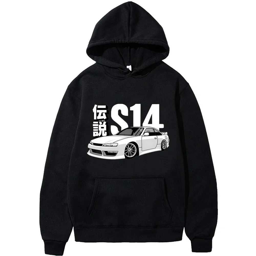 Initial D JDM Hoodie Vintage S14 FD Drift Japanese Cars Printed Sweatshirt Harajuku Tracksuit Loose Men Streetwear Pullover TopsXJ2500118