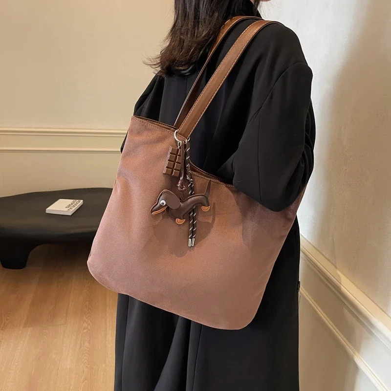Suede Zipper Product Womens Shoulder Bag Solid Color Fashion Tote Bag Large Capacity Soft Versatile Trendy Handbag 250122