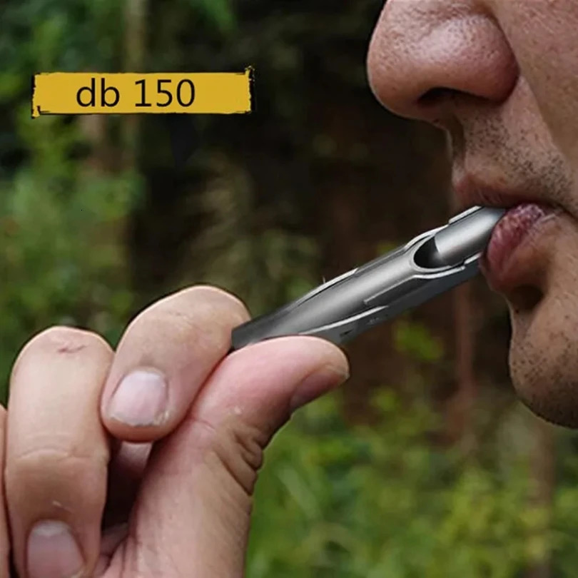 Outdoor High Decibel Portable Keychain Whistle Stainless Steel Double Pipe Emergency Survival Multifunction Tools 250107