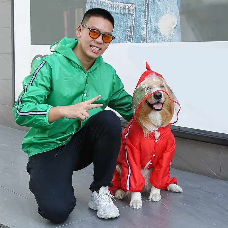 1PCS Pet Dog Raincoat Fashion Dinosaur Frog Style Jumpsuit Waterproof Dog Jacket Puppy Water Resistant Clothes for Dogs Pet CoatXJ250121